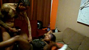 intense fucking and sucking chocolate cock in the living room