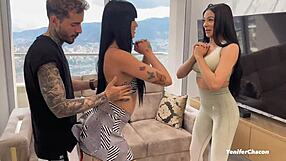 yo, these hot latinas are banging their personal trainer