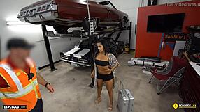 thick latina stripper fucks the mechanic by the roadside