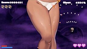 Succubus Chan Undresses Giant Waifu in Hentai Game.