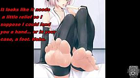 saber gives jerk off instructions with her anime feet