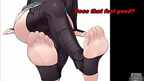 saber gives jerk off instructions with her anime feet