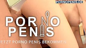 Blonde decorates pussy for intense sex test