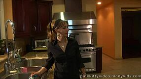 Blonde Nikki Benz deepthroats and titty fucks