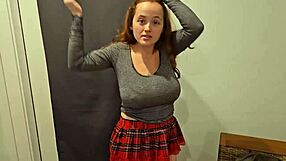 Redhead Stepdaughter Drains Balls Passionately