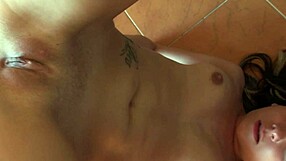 Anastasia, a brunette solo performer, masturbates on the sofa