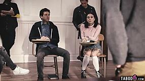 Emo Student Licks Pussy Then Fucks Ass After Class