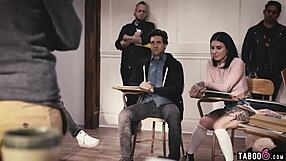 Emo Student Licks Pussy Then Fucks Ass After Class