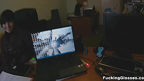 fucking a teen with glasses in a quickie