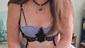 Is This Brunette Tranny Teasing You By Riding Her Pillow Alone?