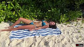 pissed on shocked girl right on a public beach today