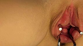 Ever Wonder How a Pumped Pussy Squirts Wildly When Opened with a Mirror?