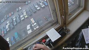 fucking a teen with glasses in a quickie