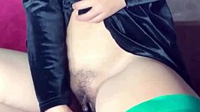 asian brunette wife masturbates with crystal toy to intense orgasm