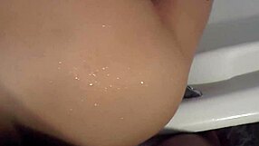 Intense Amateur Couple Fucks Wet Shemale Bent Over in Bathroom Tattoo