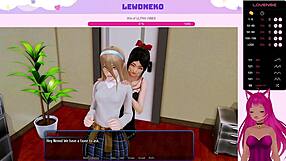 Vtuber LewdNeko gets naughty in Harem Hotel Part 30 at a wild hotel