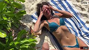 pissed on shocked girl right on a public beach today