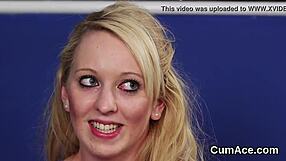 can you believe this sexy model sucking all that cum?