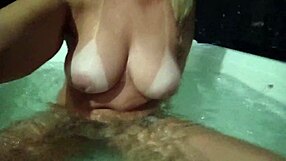 tiffany montavani in the kitchen gets horny and touches her big clit in the bathtub