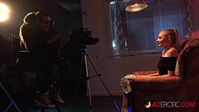 Hairless Blonde Arielle Aquinas Engages in Anal Doggystyle with Director