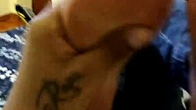 Latina skinny young woman gives footjob after motorcycle fall