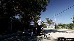 teen 18+ bent over, pussy banged by teacher in taboo fantasy oral session