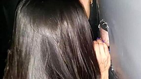 latina brunette in doggystyle with big cock and monster cock in swing glory hole