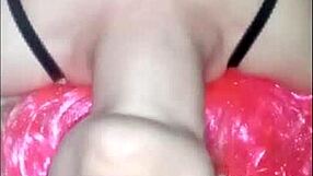 Fantastic blowjob from beauty with pink hair?