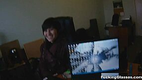 fucking a teen with glasses in a quickie