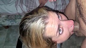 Blonde Amateur Deepthroats Cum In Garage