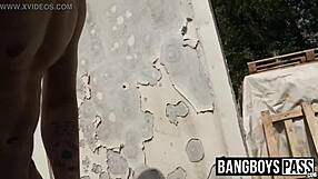 Young gay deviant trades blowjob for cash outdoors.