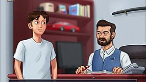 Summertime Saga 74 brings erotic cartoon action with a brunette in steamy game scenes