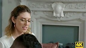 Rim4k European Nerd Indulges in Passionate Ass Licking Fetish on Sofa