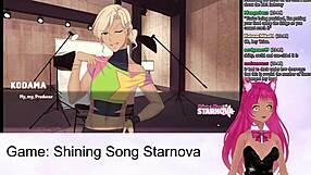 Vtuber Lewdneko dives into Shining Song Starnova Mariya route part 1, exploring the game's anime world with playful interactions.