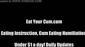 She smirked, instructing him to swallow every drop of hot cum for her