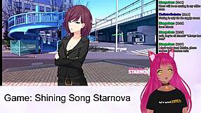 Vtuber Lewdneko dives into Shining Song Starnova Mariya route part 1, exploring the game's anime world with playful interactions.