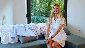 Blonde Actress Teases with Her Dresses