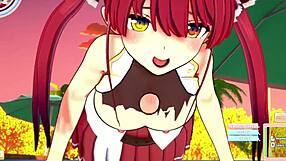 houshou marine sailor gets fucked on sex beach