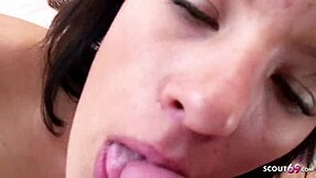 Hey, this skinny teen gets POV fucked by old men