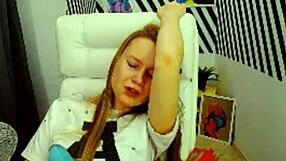 Alicebush indulges in a solo masturbation session at home