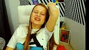 Alicebush indulges in a solo masturbation session at home