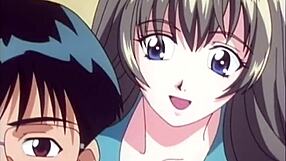 Japanese teen in BDSM anime rides hard despite tight restraints.