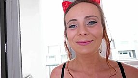 Redhead Swallows Huge Cock Load POV Blowjob