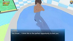 Femdom Humiliates Cute Slave in University Bathroom BDSM Game