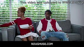 roughuse features a black teen stepsister in a freeuse scenario with james cameron and nicky rebel