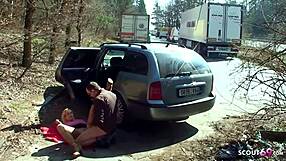 Real Teen Street Hooker Banged Hard on Parking Spot by Client