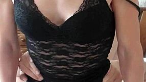 hot milf in lingerie receives oral