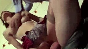 french babe in stockings threesome 😏