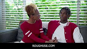 roughuse features a black teen stepsister in a freeuse scenario with james cameron and nicky rebel