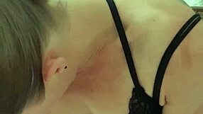 hot milf in lingerie receives oral